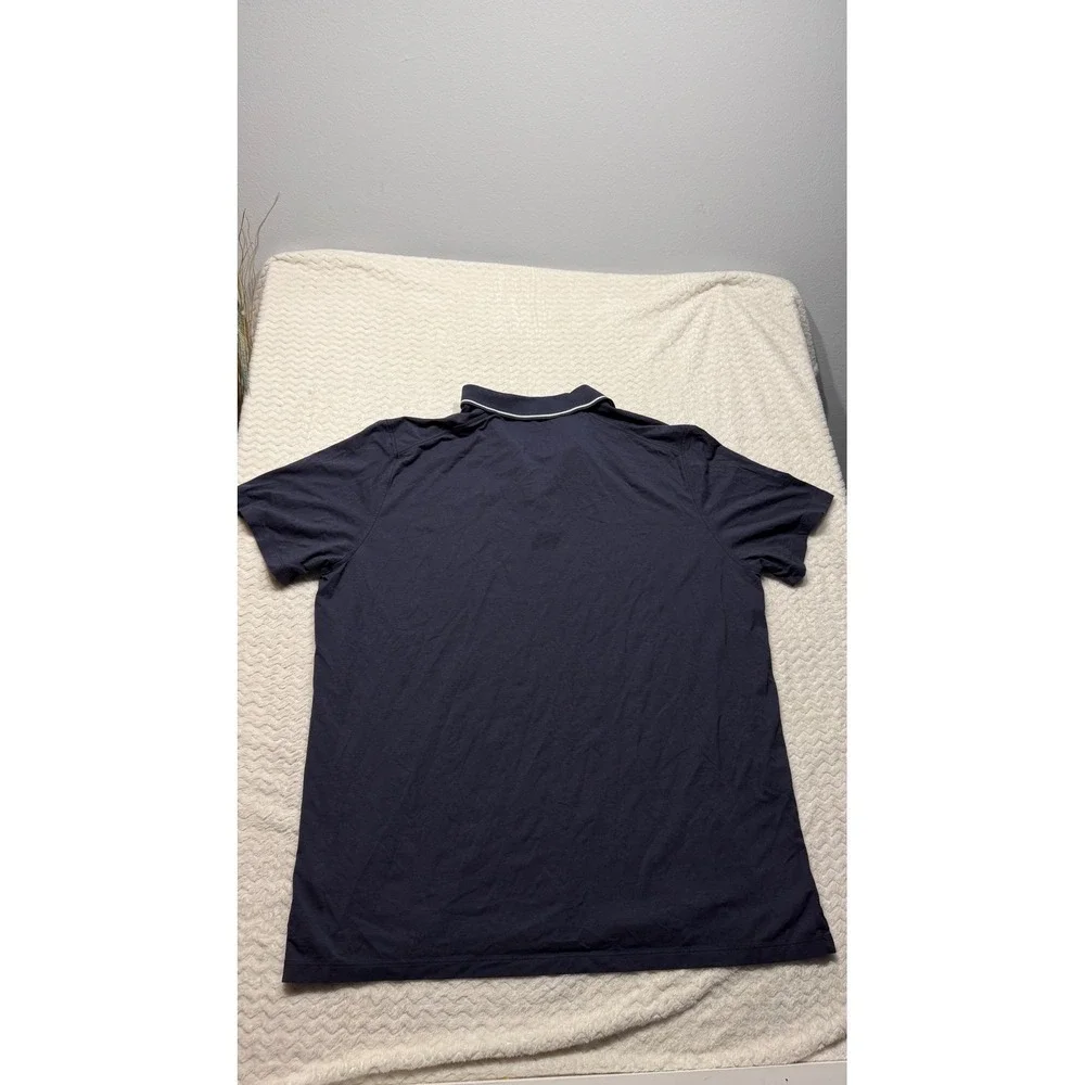 Tommy John Mens 2XL Second Skin Polo Shirt Navy Blue Pima Cotton Modal Stretch